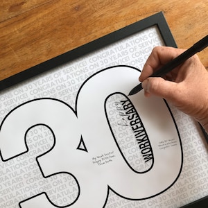 Tarjeta del 30.° aniversario de trabajo Alternativa Empleado Compañero de trabajo Jefe Tablón de mensajes Celebrando 30 años de servicio Corporativo 30.° aniversario de trabajo DIGITAL