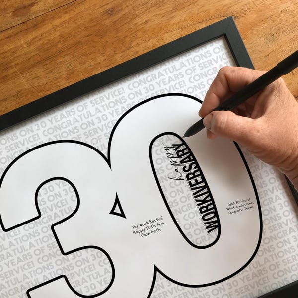 勤続30周年記念カードの代替案 | 30年勤続 | 勤続記念日おめでとうメッセージボード | デジタル