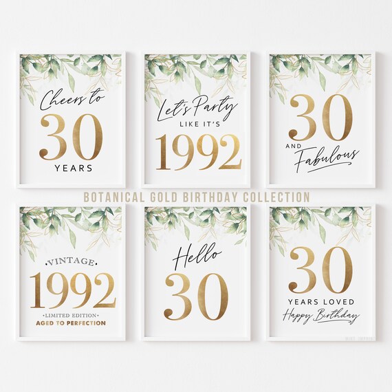 Greenery 30th Birthday Decorations Printable 30 Birthday - Etsy