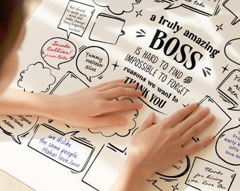 Boss Gift Card Alternative, Printable Thank You Poster to Write Gratitude, for Farewell, Birthday or Boss Day Truly Amazing Hard to Find