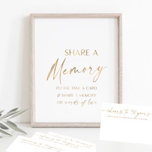 Cartes souvenirs préférés du 50e anniversaire de mariage, or, bon courage pour les 50 ans, téléchargement imprimable, jeux pour invités du 50e anniversaire d'or