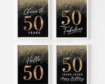 Kit Decorazioni Per 50° Compleanno Da 22 Pezzi - Striscione 'Back In 1974', Palloncini, Centrotavola E Sfondo - Per Uomo E Donna