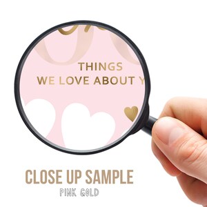 50 Things We Love About You Pink Gold Party Decor Women's 50th Birthday Sign image 3
