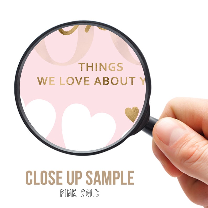 50 Things We Love About You Pink Gold Party Decor Women's 50th Birthday Sign image 3