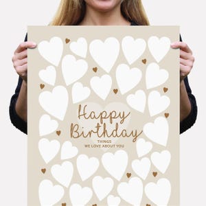 Alles Gute zum Geburtstag (jedes Alter) Dinge, die wir an Ihnen lieben, schreiben Sie auf Geburtstag Vorlage Beige Digital Sofort Download