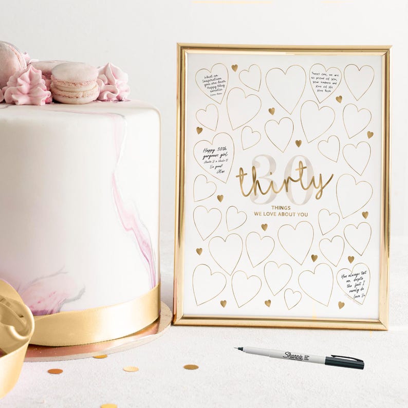 30th birthday keepsake with 30 reasons why we love you spaces for guests to write in memories and character traits for a meaningful nostalgic birthday celebration