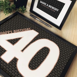 "Gästebuch zum 40. Geburtstag, Gästebuch zum 40. Geburtstag, Dekoration zum 40. Geburtstag für Frauen, Geburtstagszahl ""40 Jahre"""