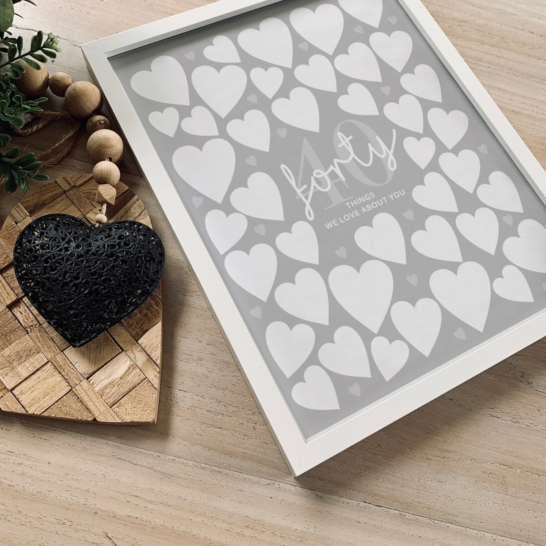 40 Things We Love About You Printable Poster Grey Template Etsy UK