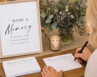 50th Anniversary Memory Cards: Printable Guest Game Favorite Memories (Digital)