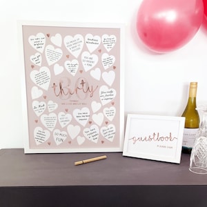 30 Things We Love About You Write On Template 30th Birthday Decorations for Women Rose Gold Pink Party Decor Sign Thirty Reasons Printable