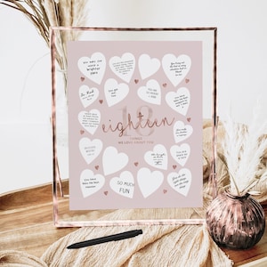 18 Geburtstag Dekorationen für Frauen Rose Gold Rosa Geburtstag Schild Eighteen Gründe Printable
