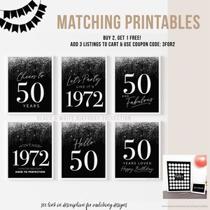 50 Years Signature Board Printable Sign Happy 50th Birthday Well Wishes ...