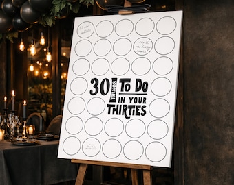 30th Birthday Bucket List Poster: Guest Message Keepsake (Digital Download)