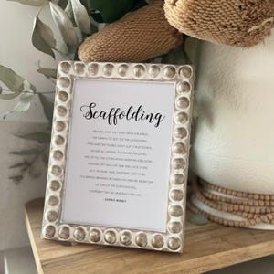 Poema de andaime, citações de presente de dia de casamento, presente de casamento para casal, presente de aniversário de casamento de 10, 20, 25 e 30 anos para imprimir no quarto