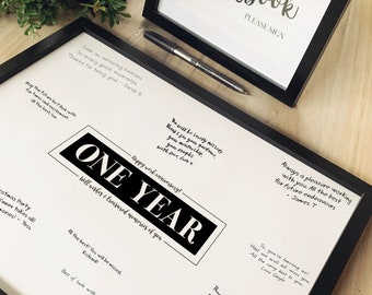 1 Year Work Anniversary Gift, Employee Workiversary Guest Book Sign In, Staff Appreciation Job Service ThankYou Messages PRINTABLE SIGN