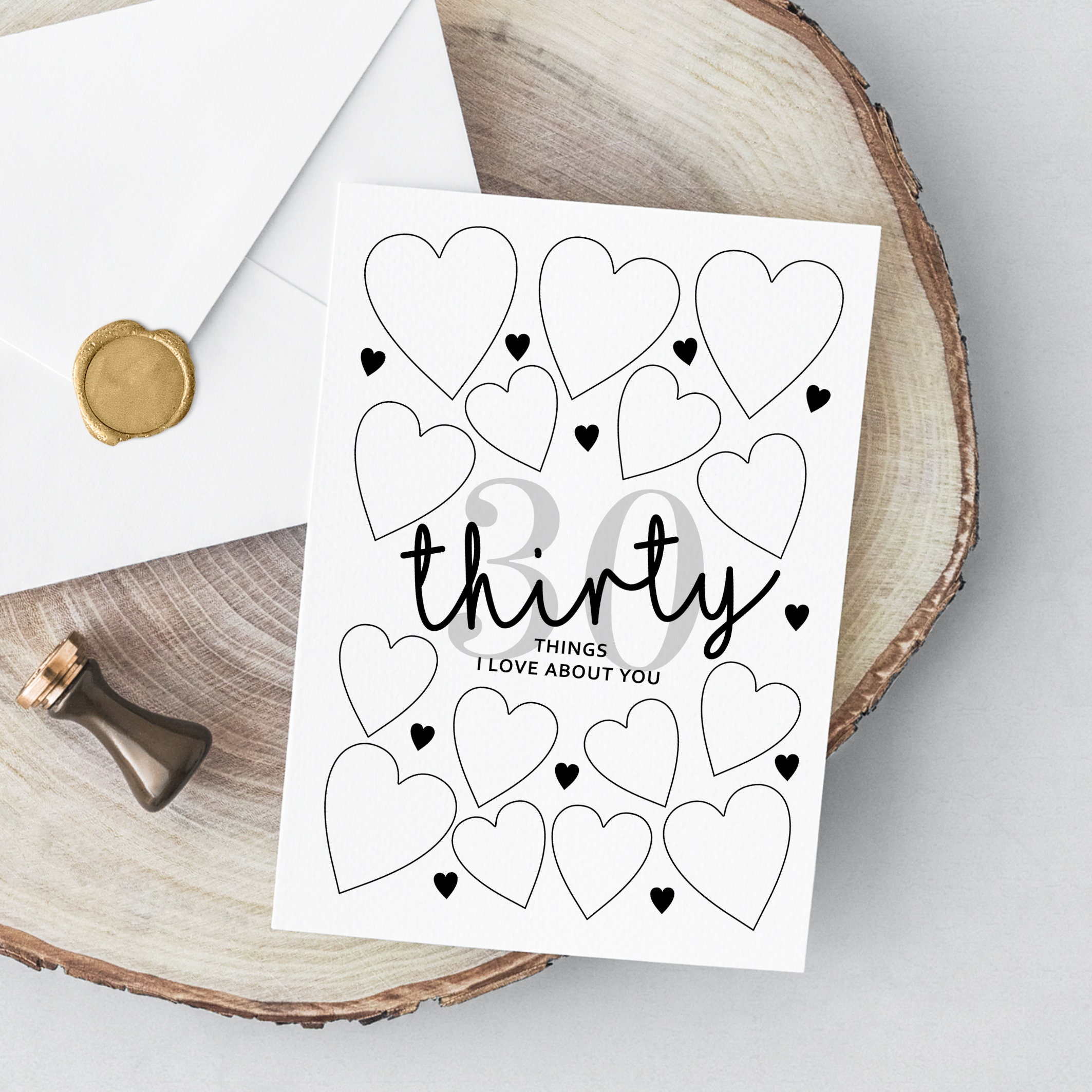 30th Birthday Card 30 Things I Love About You Write Loving - Etsy