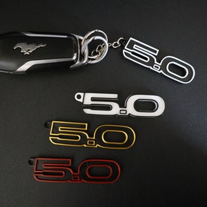 Mustang 5.0 Keychain - Mustang 5.0 Keyring - 5.0 - Mustang 5.0 -  Gifts for him - Gifts for her - 3D Printed Keychain