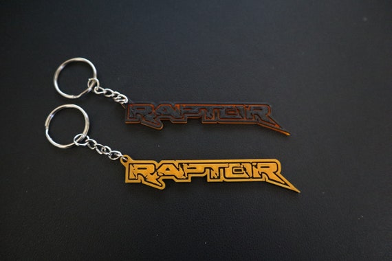 RAPTOR Keyring Keychain For Ford F150 F250 F350 Pickup - Silver Steel, Car Theme