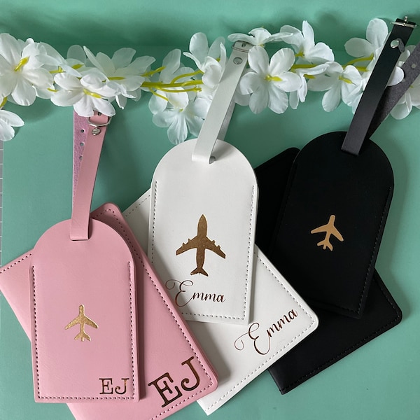 Personalised passport holder with luggage tag set