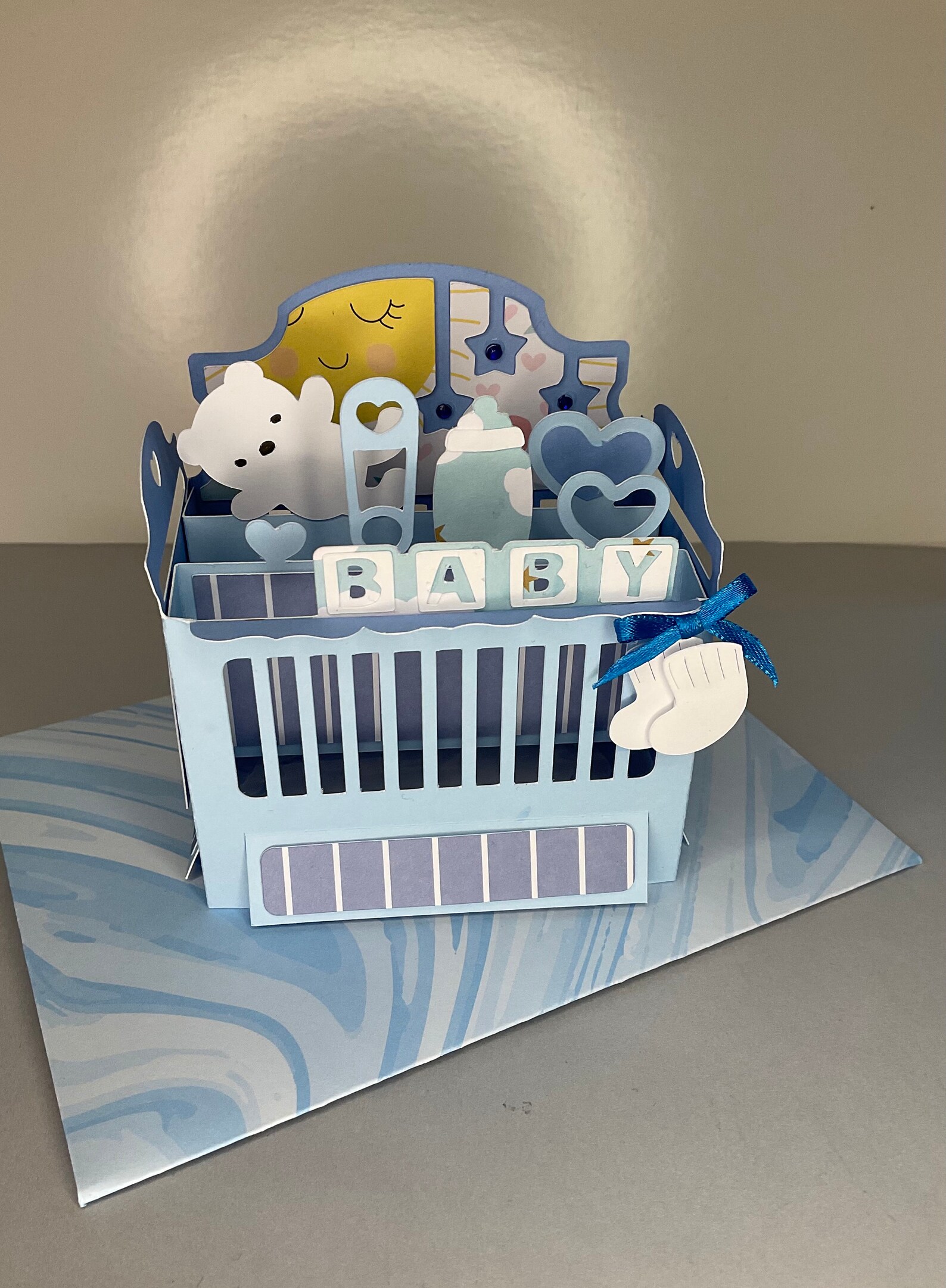 Pop up baby crib/cot card baby shower new baby Etsy