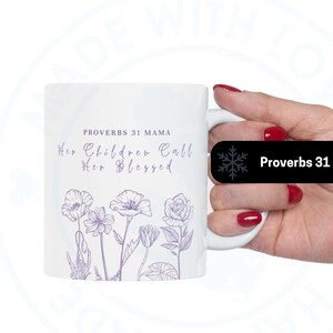 Spreuken 31 Mama mok, christelijk Moederdagcadeau, haar kinderen noemen haar gezegende mok, bijbelvers mok voor moeder, religieus cadeau voor haar