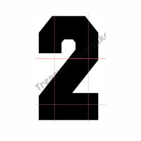 4ft Foam Number Template Number 2 Digital Download Template PDF Files  Instant Download large Foam Numbers 