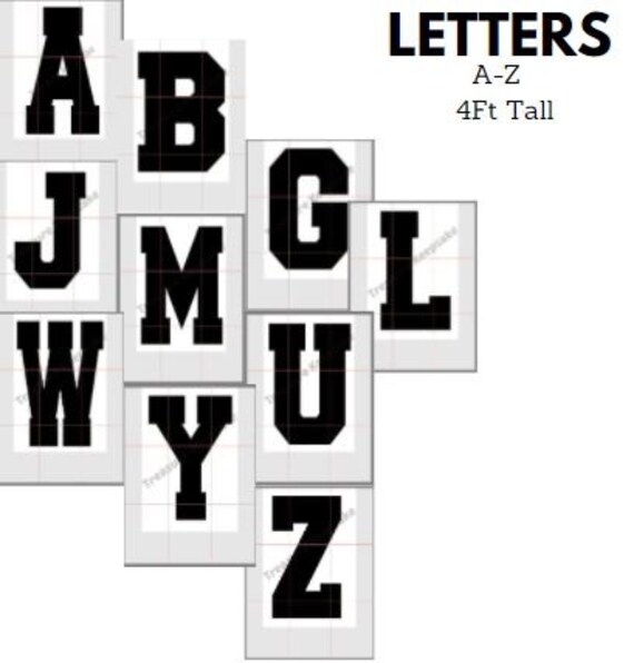 4ft all letters a z bundle large foam letter templates marquee etsy