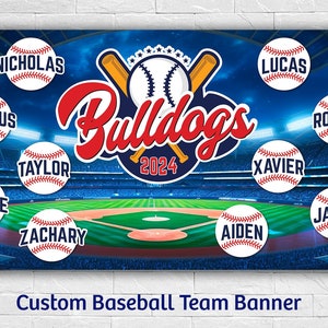 Baseball Team Banner | T-Ball Team Banner | Little League Team Banner | Custom Baseball Banner
