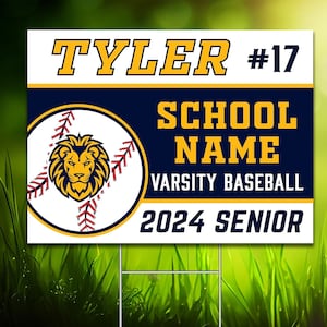Baseball Yard Sign - Team Spirit Yard Sign | Varsity Baseball Sign - Etsy