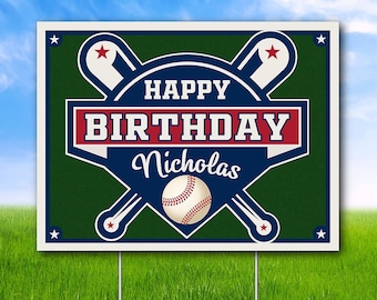 Baseball Birthday - Baseball Yard Sign - Baseball Happy Birthday | Softball Sign | Team Spirit Gift