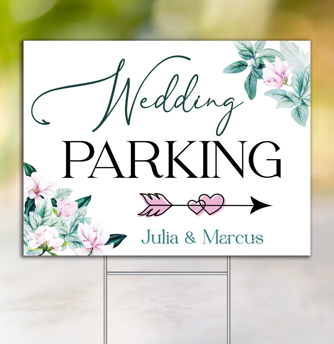 Wedding Lawn Sign Wedding Directional Sign Wedding Parking Etsy