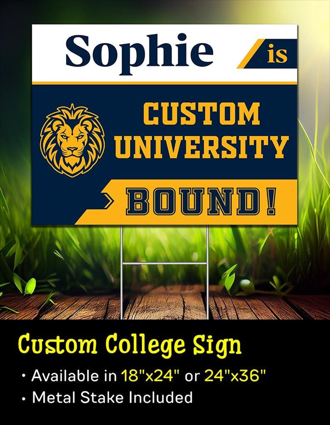 Personalized College Bound Sign, Custom University Bound Sign ...