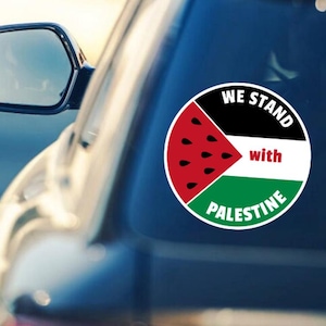 Free Palestine Sticker 5&quot; diameter | Pro Palestine Support Sticker | Freedom for Palestine, We Stand with Palestine Vinyl Sticker