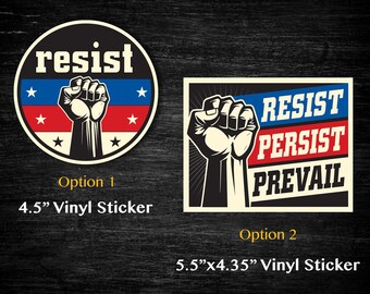 Resistance Sticker | Resist Persist Repeat Sticker | Anti Fascism Anti Trump Decal