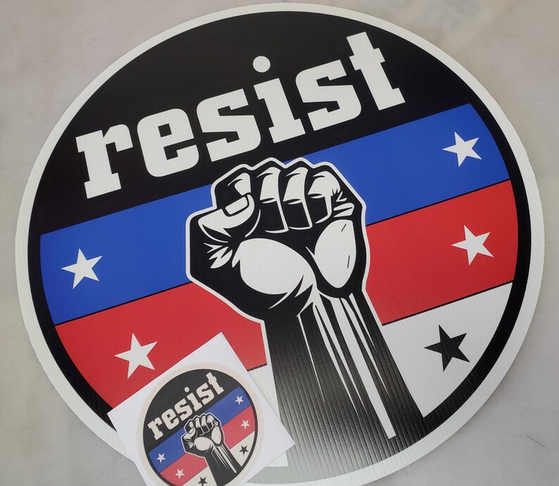 Resistance Signage Resist Yard Sign | Anti Fascism Sign | Resist Persist Repeat - Etsy