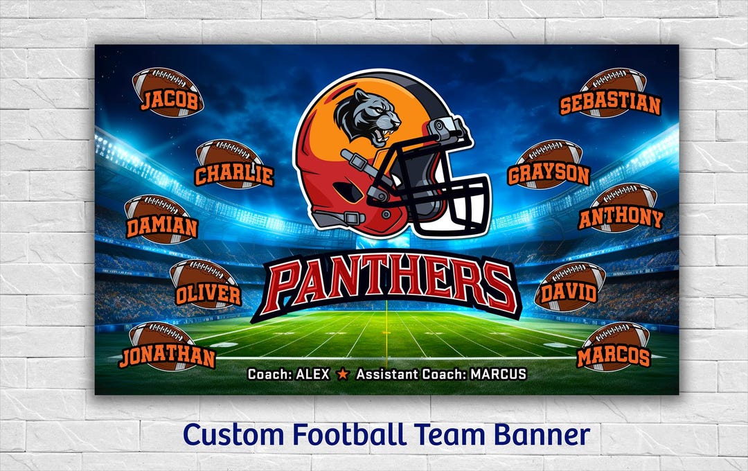 Custom Football Team Banner | Personalized Varsity Banner - Etsy