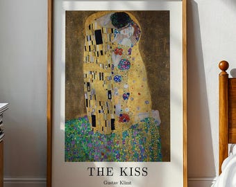 The Kiss by Gustav Klimt Artwork Lovers Print Wall Art Painting Fine Art Prints Famous Paintings Valentine's Day Gift