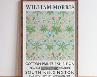 William Morris Daisy Print: Vintage Floral Textile Art
