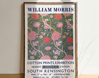William Morris Exhibition Print: Cray textile pattern, Vintage wall art