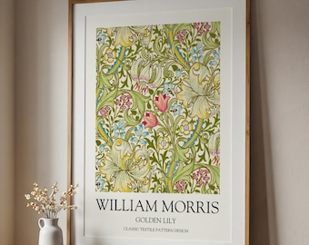 William Morris Golden Lily Print: Vintage Botanical Wall Art