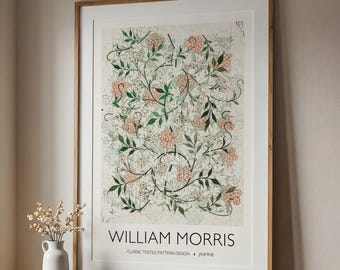 William Morris Jasmine Print: Vintage Floral Wall Art, Botanical Decor