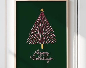 Christmas Tree Wall Art Print: Modern Holiday Decor
