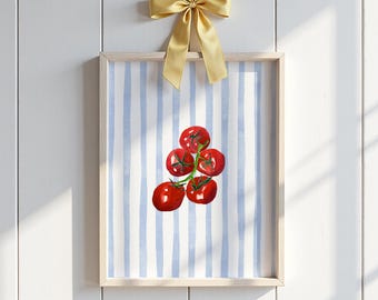 Tomato Vine Print: Mediterranean Kitchen Wall Art, Italian style