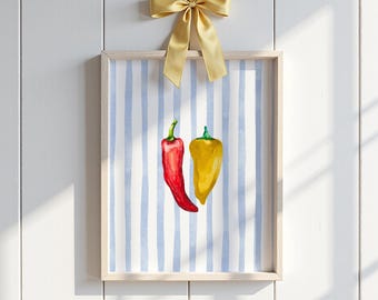 Mediterranean Pepper Print: Vintage Italian Kitchen Art