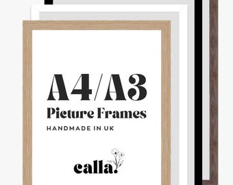 Oak Wood Frame for posters, Wooden picture frame, wall art, photographs, wooden frames, size A4, size A3