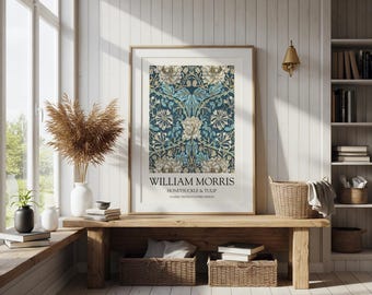 William Morris Honeysuckle and Tulip Print: Vintage Floral Wall