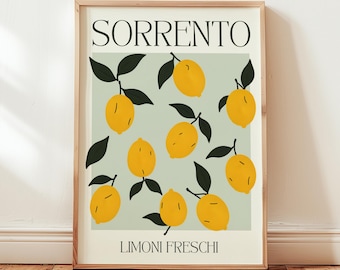 Sorrento Lemons Print: Italian Citrus Wall Art, Limoni di Sorrento, Kitchen Decor