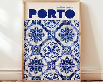 Porto Portugal Tile Art Print: Colourful Azulejos Travel Photography