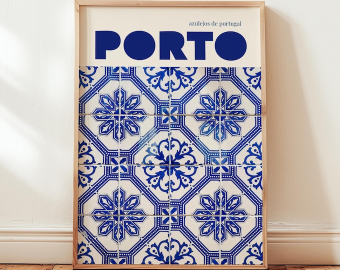 Featured listing image: Porto Portugal Tile Art Print: Colourful Azulejos Travel Photography