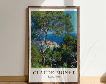 Claude Monet Bordighera, 1884 Artist Prints, Classic Posters, Prints of Paintings, Monets, Wall art, Famous artists, Home decor, blue, green